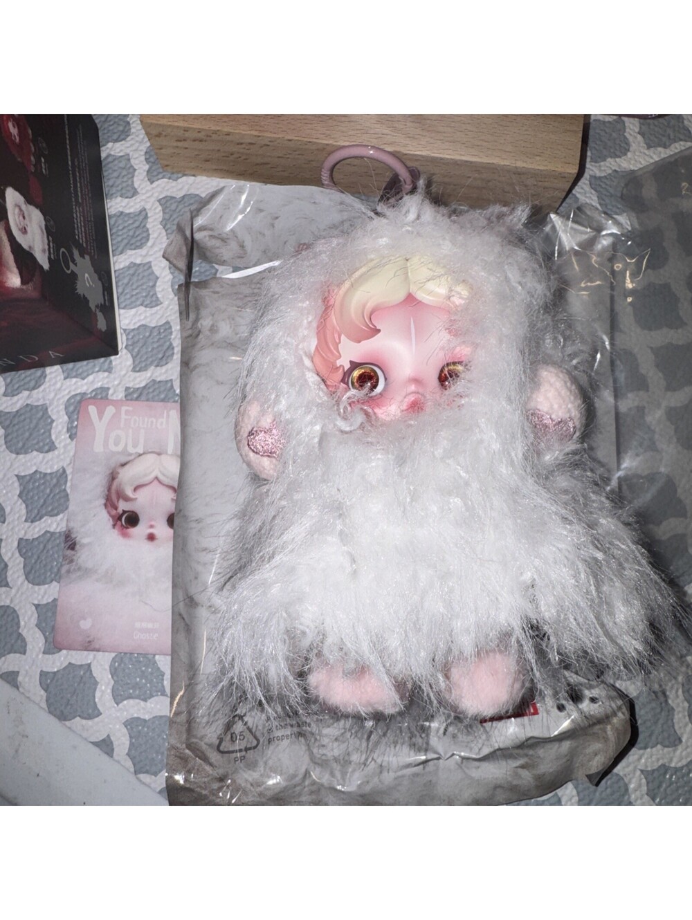 POP MART x Skullpanda You Found Me Series Plush Doll Pendant Figure - Ghostie